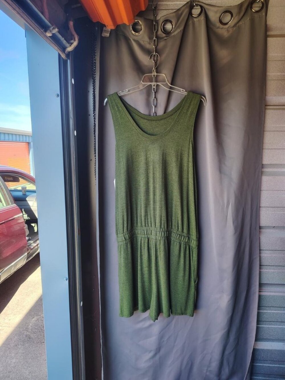 Womens XL Knit Romper Olive